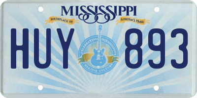 MS license plate HUY893