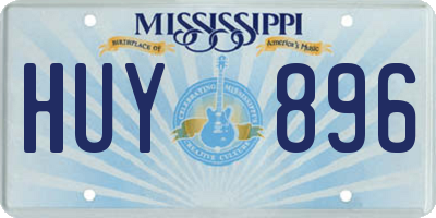 MS license plate HUY896