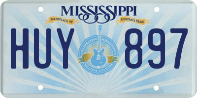 MS license plate HUY897