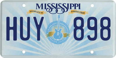 MS license plate HUY898