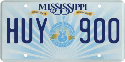 MS license plate HUY900