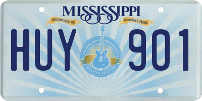 MS license plate HUY901