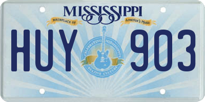MS license plate HUY903