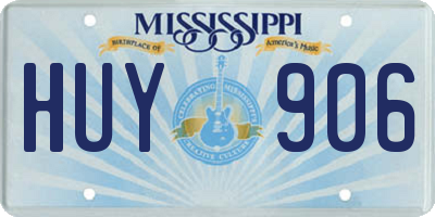 MS license plate HUY906