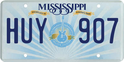 MS license plate HUY907