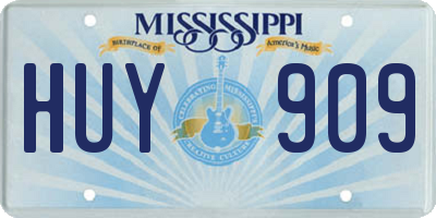 MS license plate HUY909