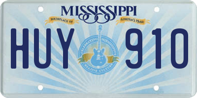MS license plate HUY910