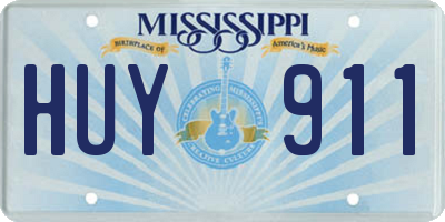 MS license plate HUY911