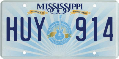 MS license plate HUY914