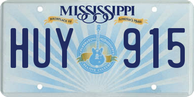 MS license plate HUY915