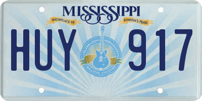 MS license plate HUY917