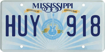 MS license plate HUY918