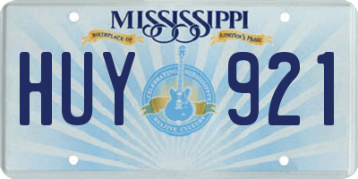 MS license plate HUY921