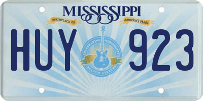 MS license plate HUY923