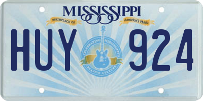 MS license plate HUY924