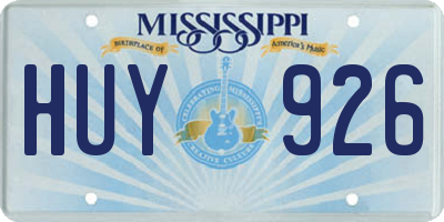 MS license plate HUY926