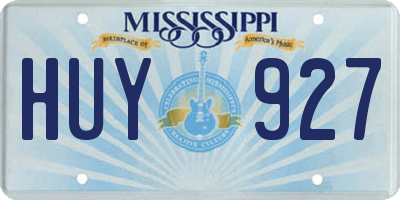 MS license plate HUY927