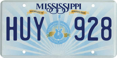 MS license plate HUY928