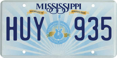 MS license plate HUY935
