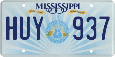 MS license plate HUY937