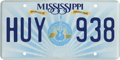 MS license plate HUY938