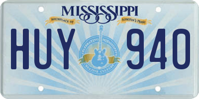 MS license plate HUY940