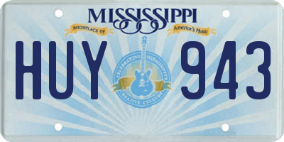 MS license plate HUY943