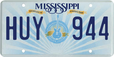 MS license plate HUY944
