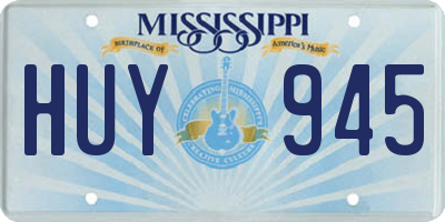 MS license plate HUY945