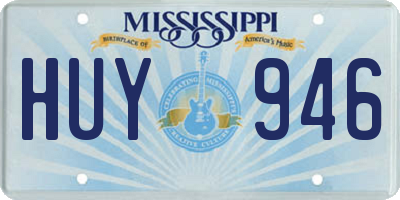 MS license plate HUY946