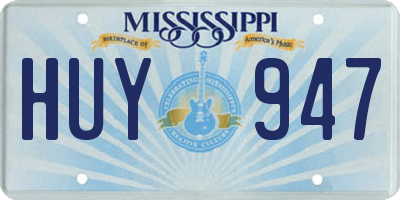 MS license plate HUY947