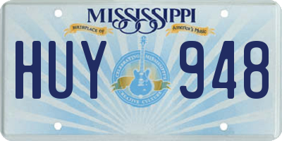 MS license plate HUY948