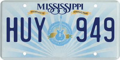 MS license plate HUY949
