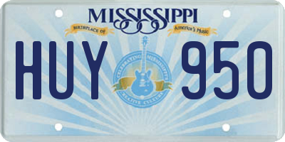 MS license plate HUY950
