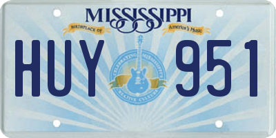 MS license plate HUY951