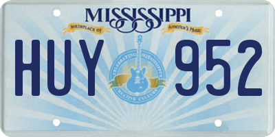 MS license plate HUY952