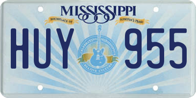 MS license plate HUY955
