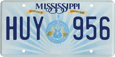 MS license plate HUY956
