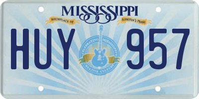 MS license plate HUY957