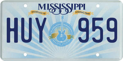 MS license plate HUY959