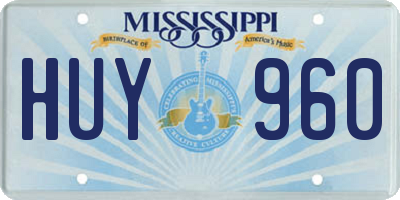 MS license plate HUY960