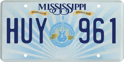 MS license plate HUY961