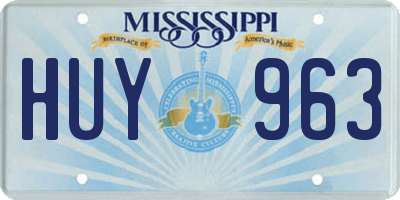 MS license plate HUY963
