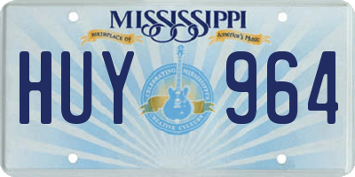 MS license plate HUY964