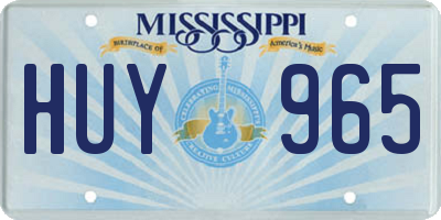 MS license plate HUY965