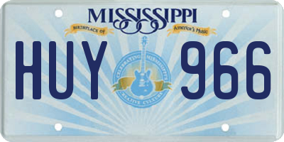 MS license plate HUY966
