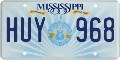 MS license plate HUY968