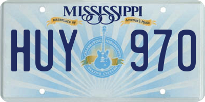 MS license plate HUY970