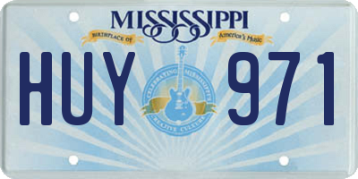 MS license plate HUY971