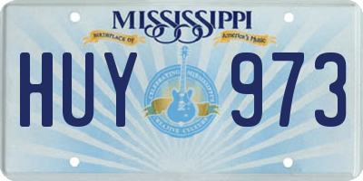MS license plate HUY973